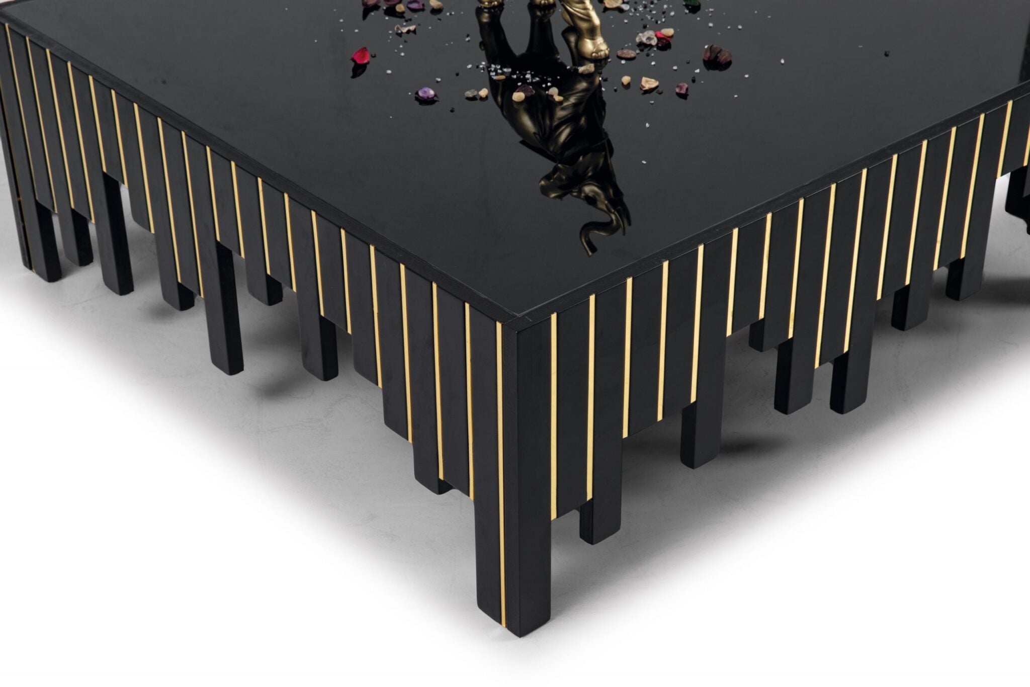 Modern Design Black Coffee Table - Black Gloss Finish
