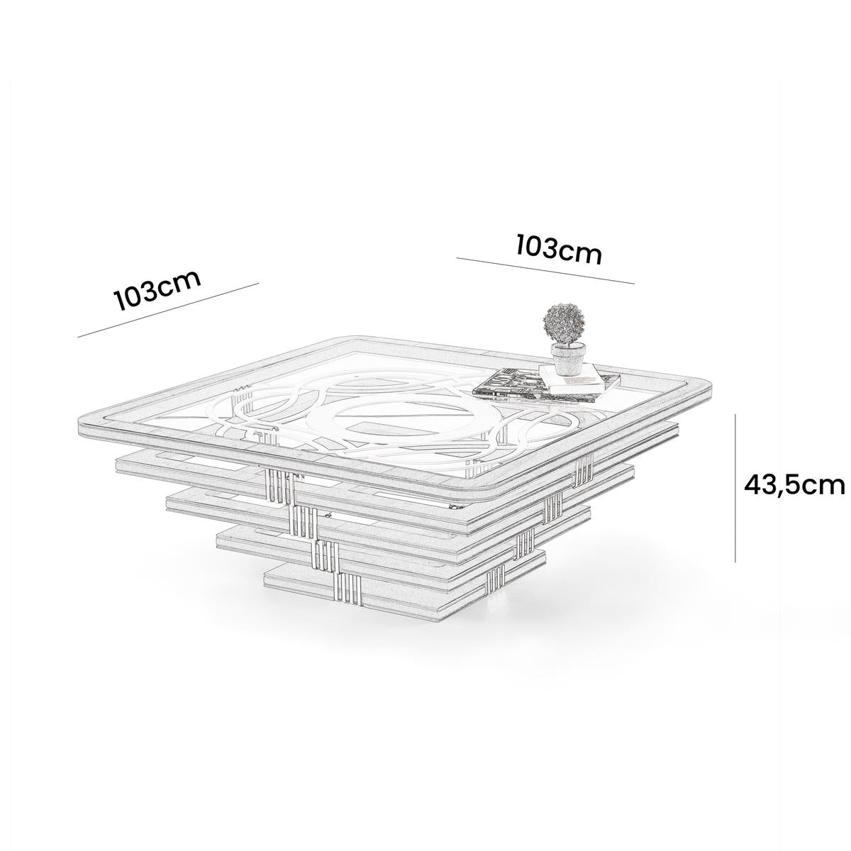 White Coffee Table With Tempered Glass Top