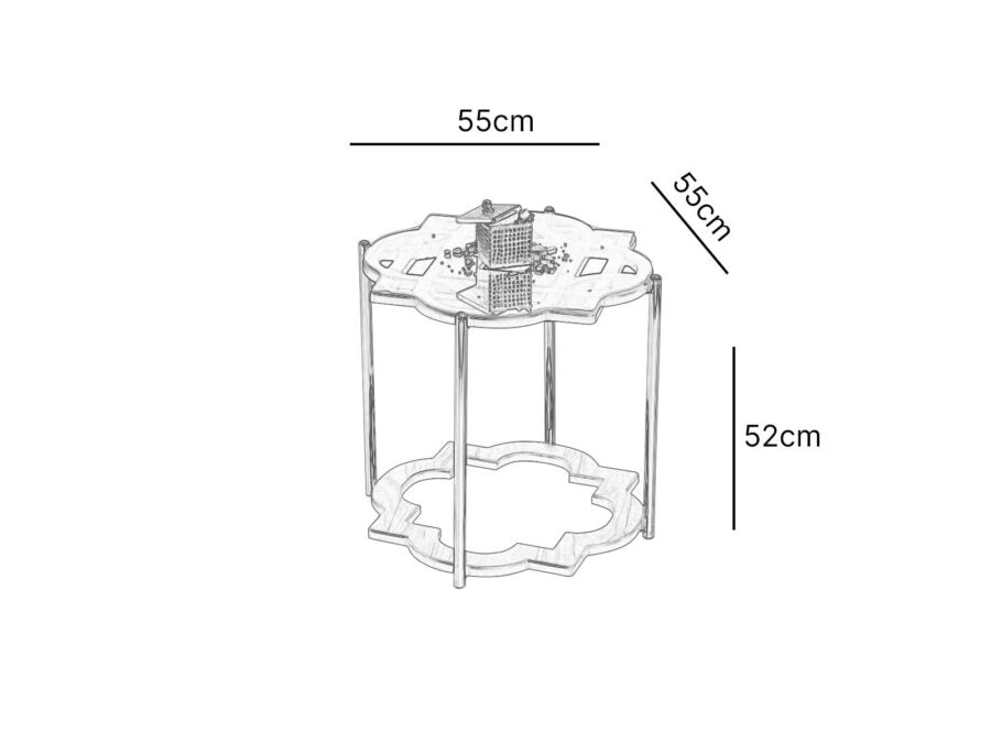 White Coffee Table Gold With Tempered Glass Top