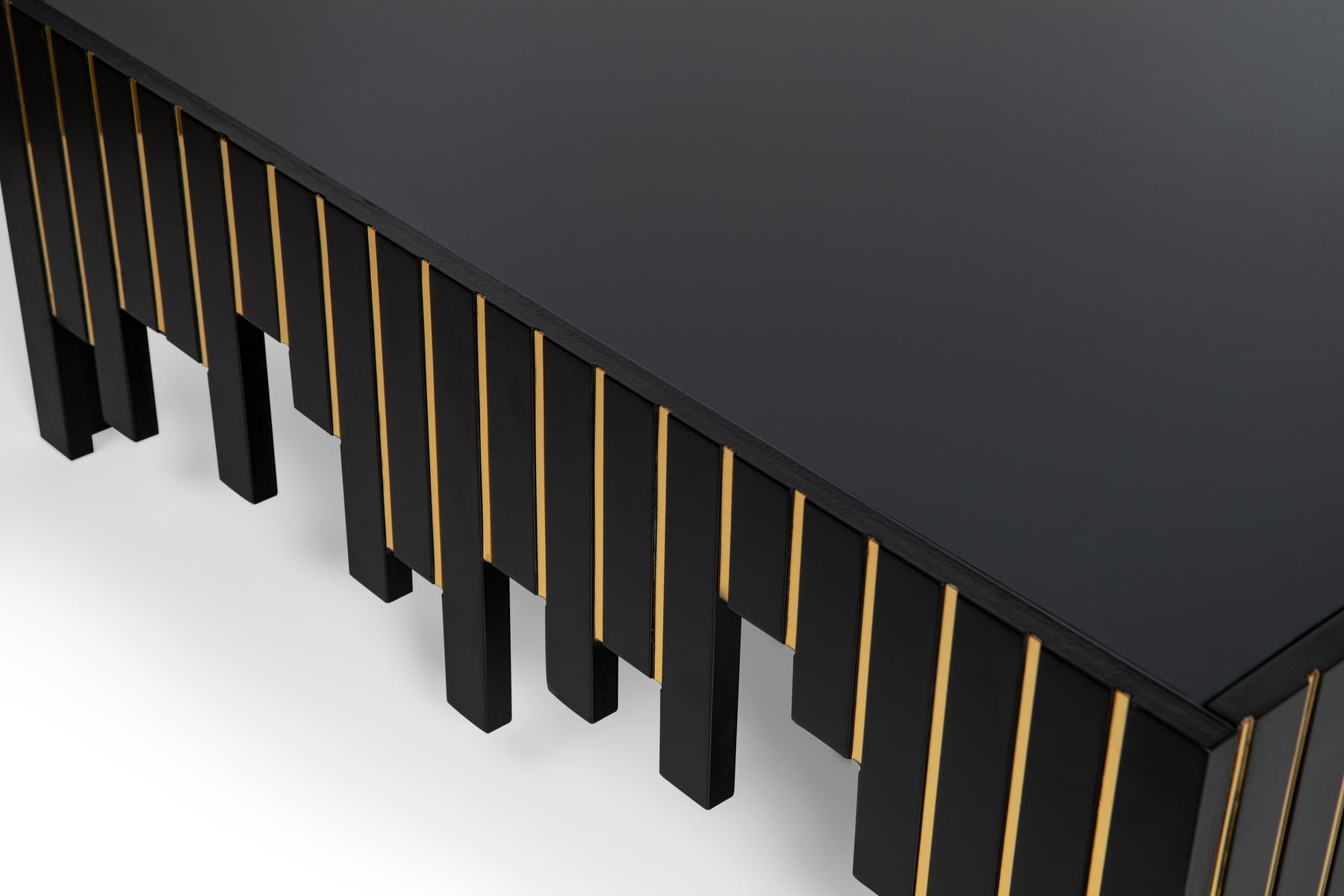 Modern Design Black Coffee Table - Black Gloss Finish