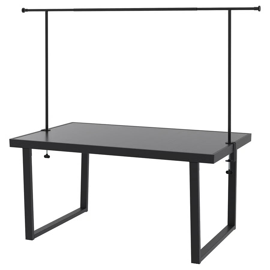 Outdoor Dining Table (with Decorating Rod For Handling Lights And Décor) Dark Grey/Black (161 cm)