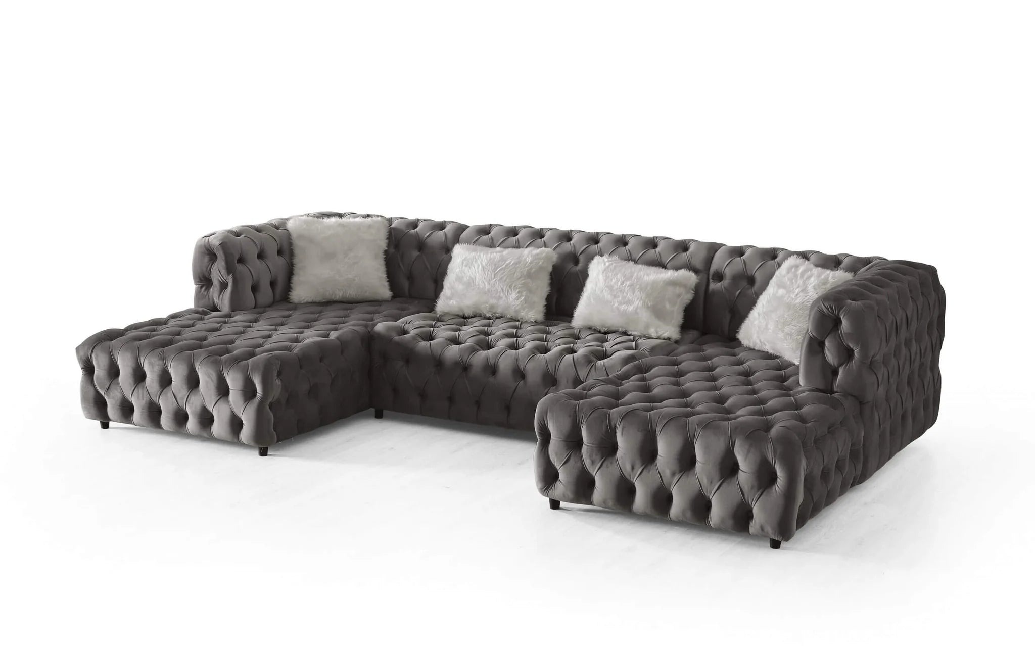 Luxury Velvet U-Shape Sectional Sofa-GCC Home Center