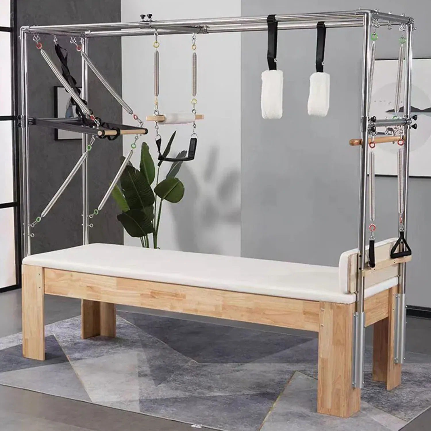 Oak Frame Pilates Cadillac Full Trapeze Table