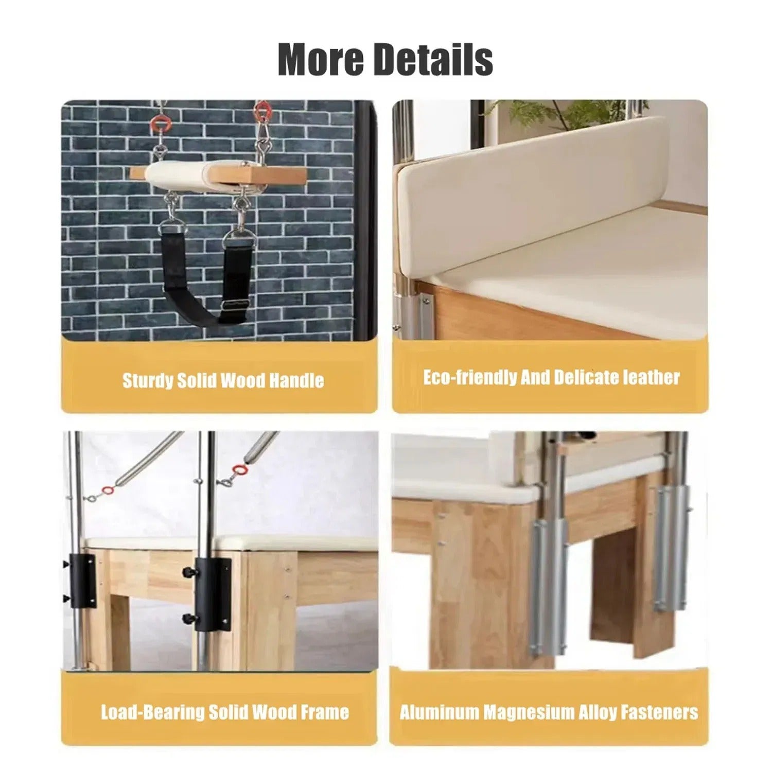 Oak Frame Pilates Cadillac Full Trapeze Table