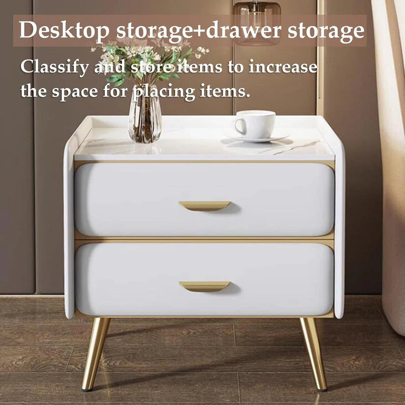 Bedside Table Nightstand Solid Wood with 2 Drawers Bedroom Storage Cabinet-GCC Home Center