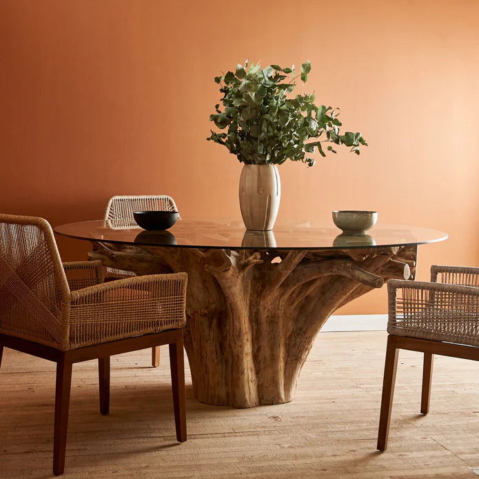 Organic Luxury Natural Teak Wood Tree Root Dining Table