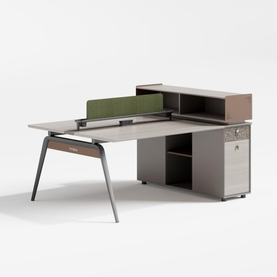 Office Workstation, Office Desk With Storage - White Oak-GCC Home Center