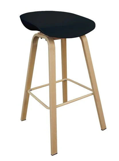 Ultimate Eames Style Seat Height Bar Stool - Black-GCC Home Center