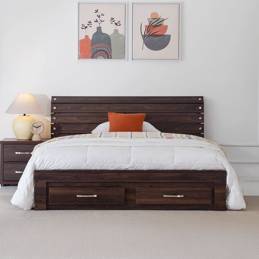 High-Quality Bed with Drawers And Headboard
