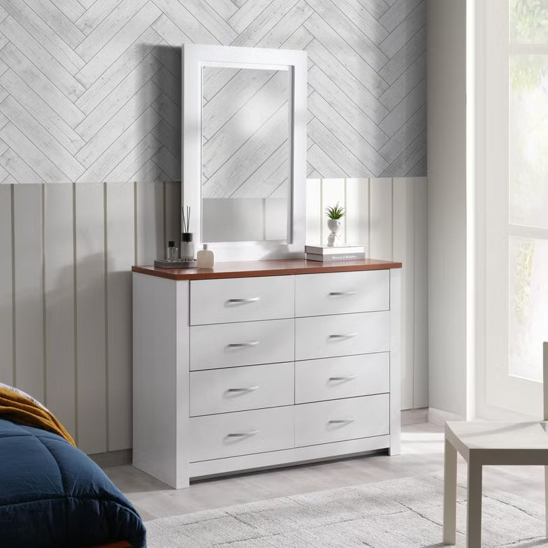 High-Quality MDF White Dressing Table with Mirror