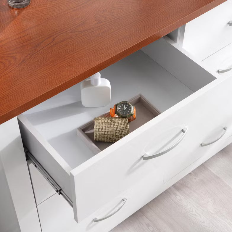 High-Quality MDF White Dressing Table with Mirror