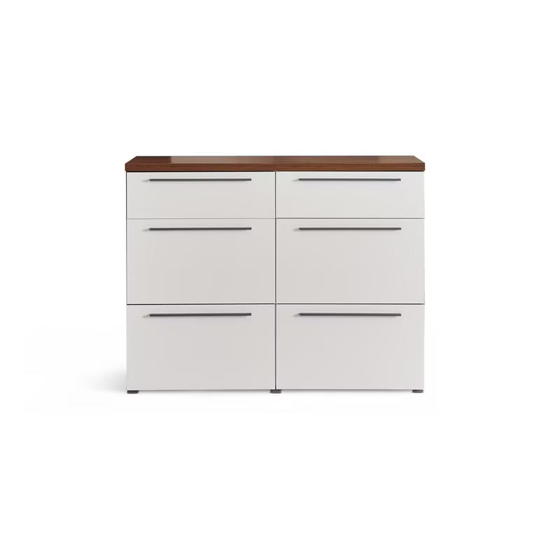 Modern Dresser with Mirror – Walnut Finish