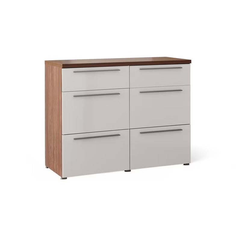 Modern Dresser with Mirror – Walnut Finish