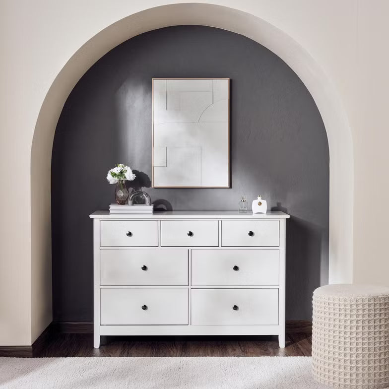 Engineered Wood Dressing Table with 7 Drawers – White