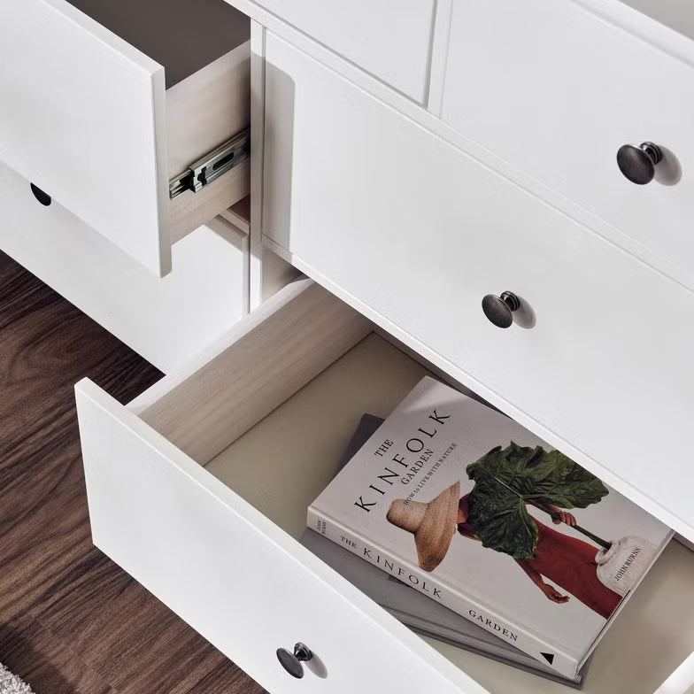 Engineered Wood Dressing Table with 7 Drawers – White