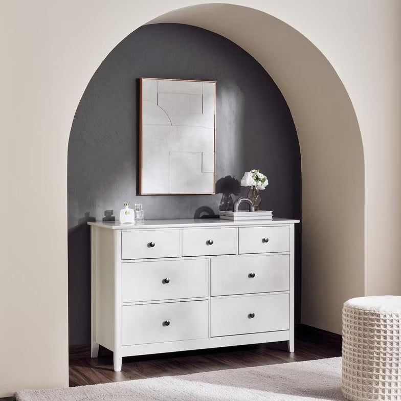 Engineered Wood Dressing Table with 7 Drawers – White