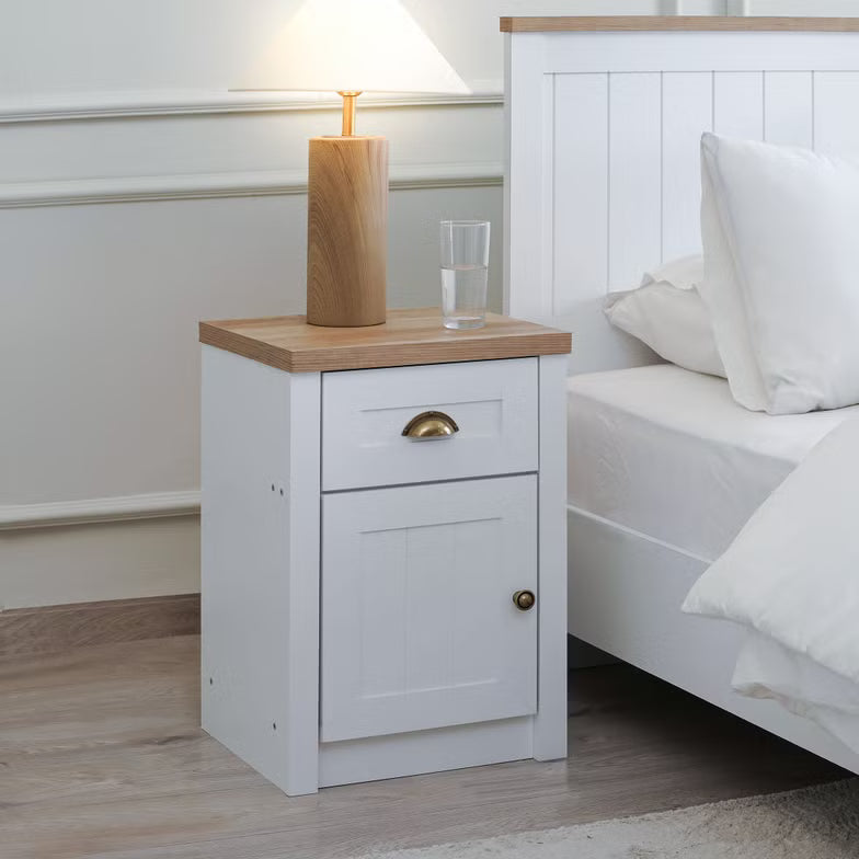 Nightstand with 1 Drawer & 1 Door – White
