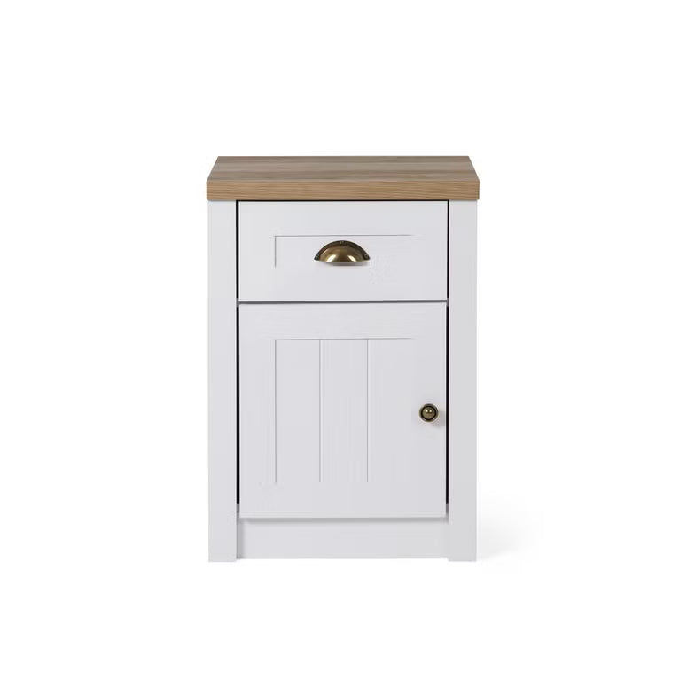 Nightstand with 1 Drawer & 1 Door – White