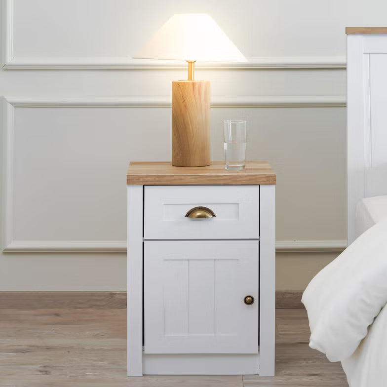 Nightstand with 1 Drawer & 1 Door – White