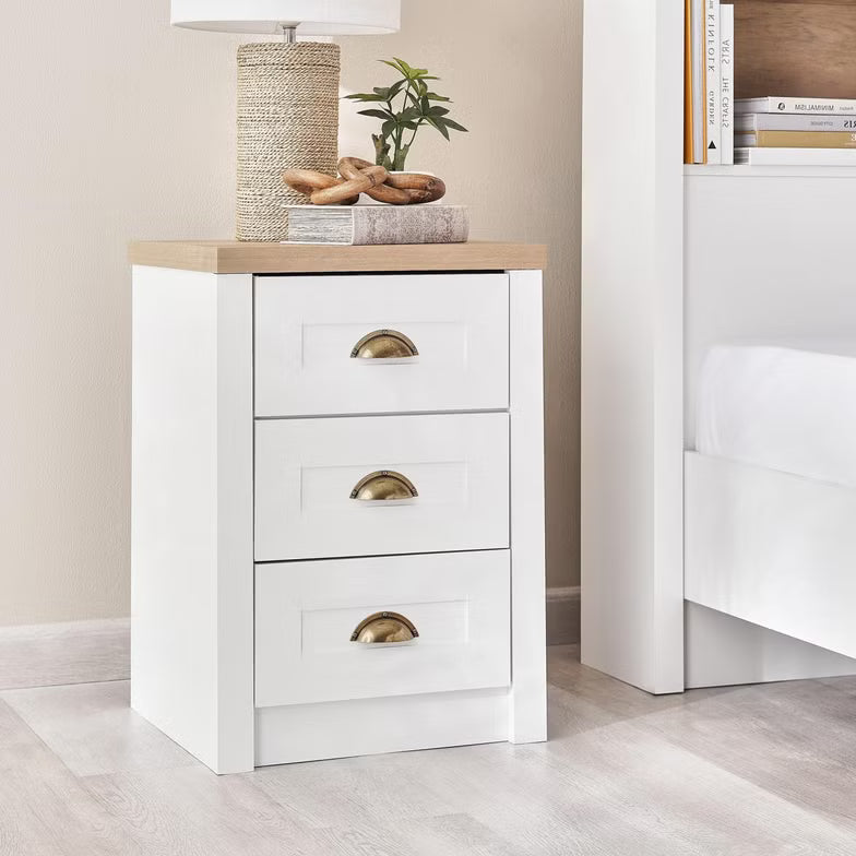 3-Drawer Nightstand – White