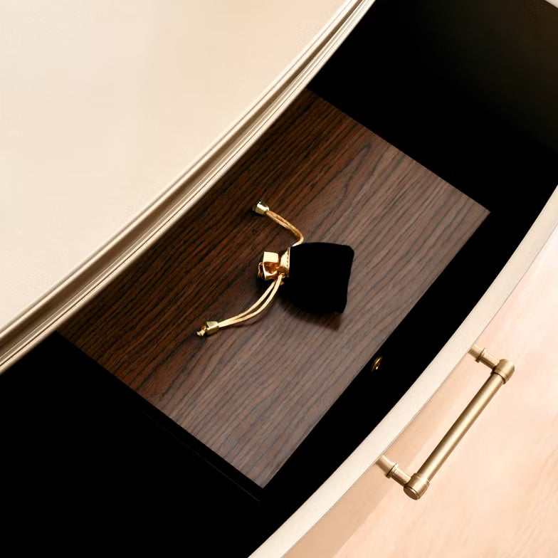 Elegant Engineered Wood Dresser with Mirror – Champagne
