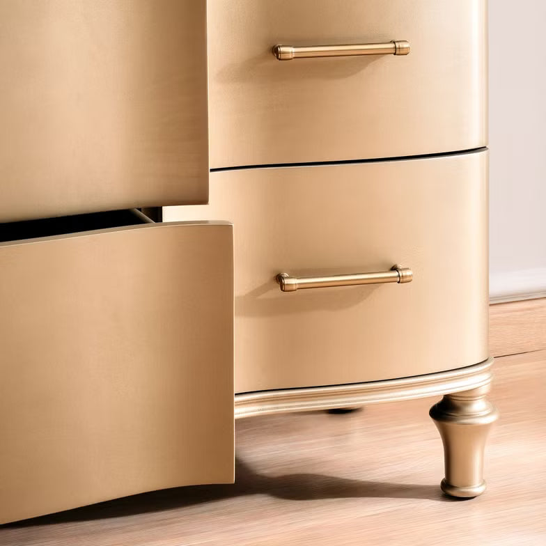 Elegant Engineered Wood Dresser with Mirror – Champagne