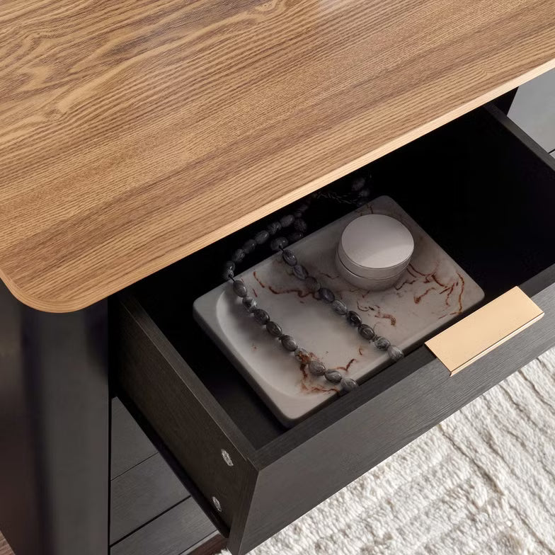 Engineered Wood Dresser with 8 Drawers – Natural Black