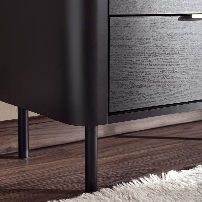 Engineered Wood Dresser with 8 Drawers – Natural Black