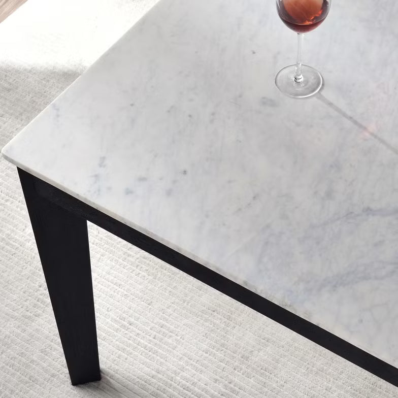1+6 Seater Marble Dining Set with Elke Chairs – White (Marble Top)