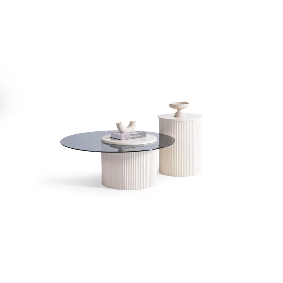 Amanti Coffee Table Set Cream