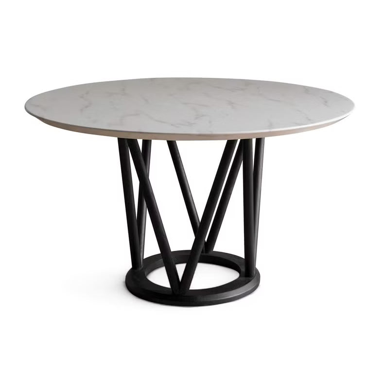 1+6 Seater Round Dining Set with Corina Chairs – White