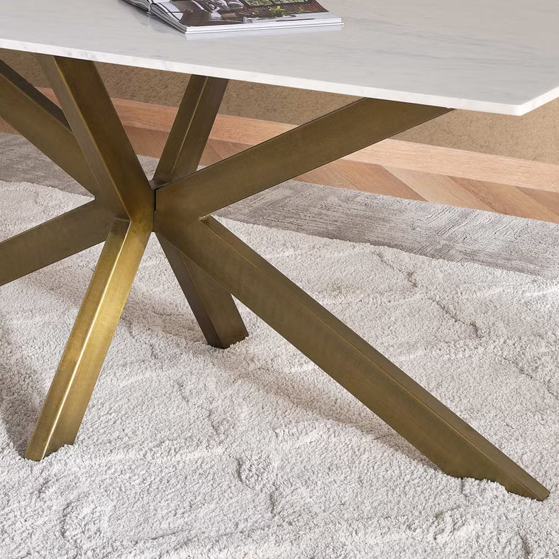 1+6 Seater Dining Set with Brera Chairs – Gold