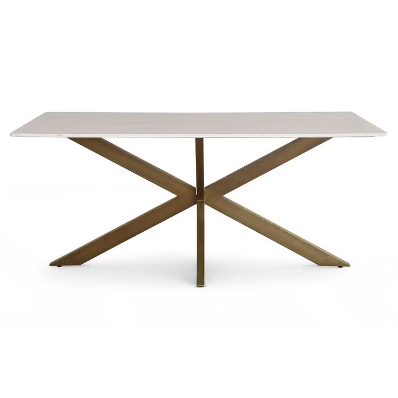 1+6 Seater Dining Set with Brera Chairs – Gold