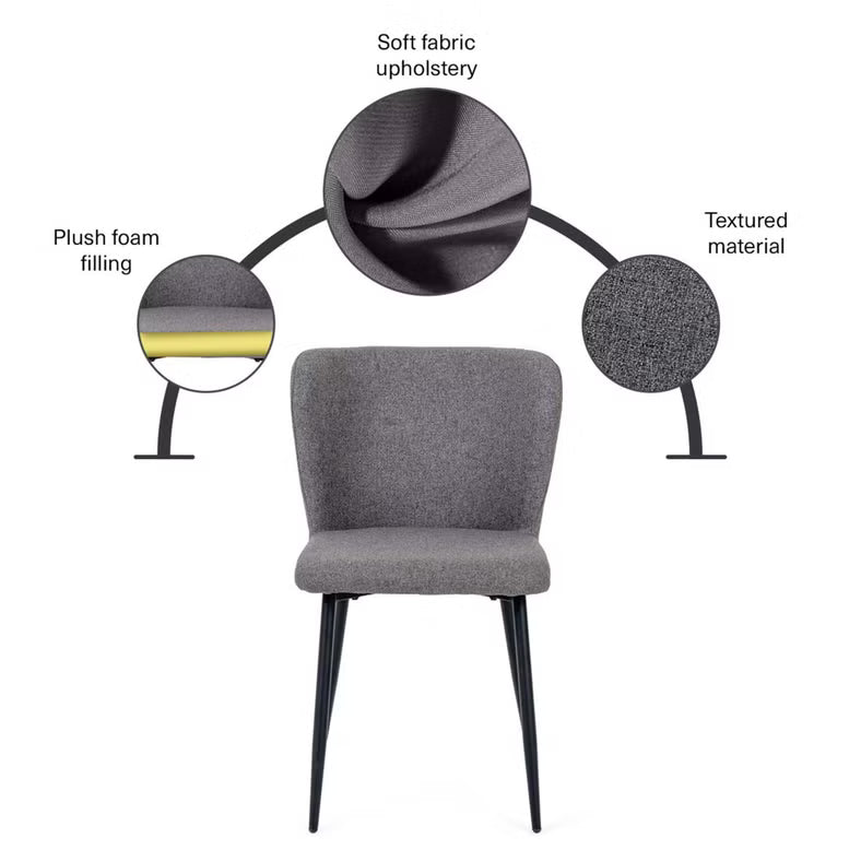 1+6 Seater Dining Set with Narumi Chairs – Natural Black