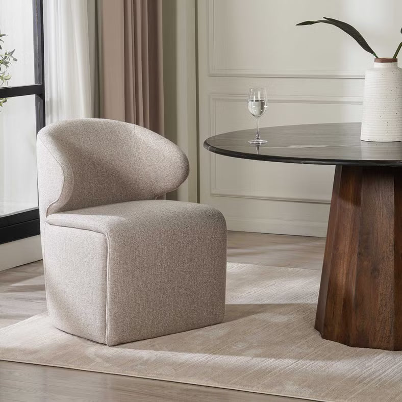1+8 Seater Dining Set with Hemper Chairs, Engineered Wood Frame – Brown