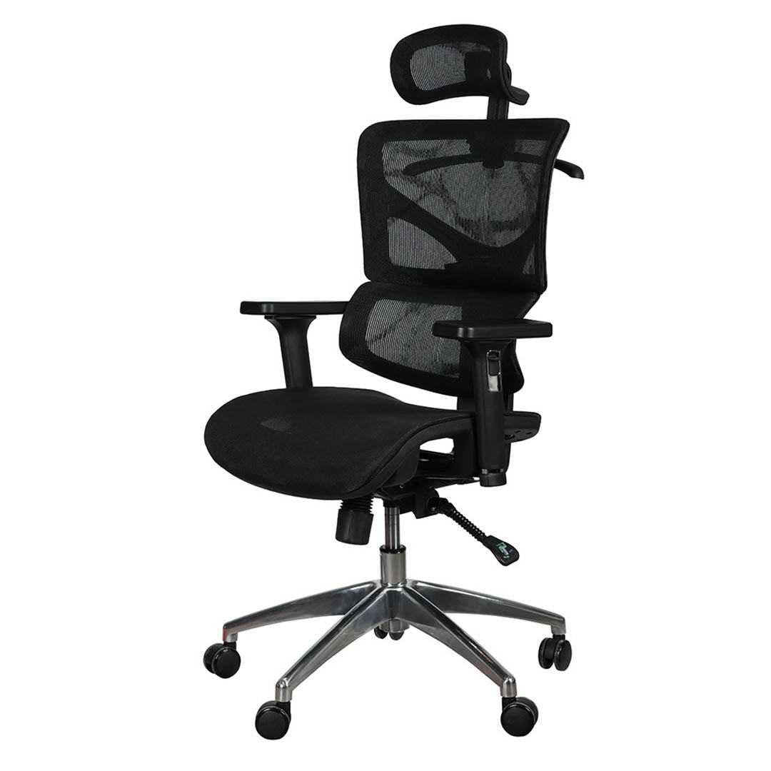 Ergonomic Design High Back Chair With Height Adjustable, Lumbar Support And 5 Swivel Wheels-GCC Home Center