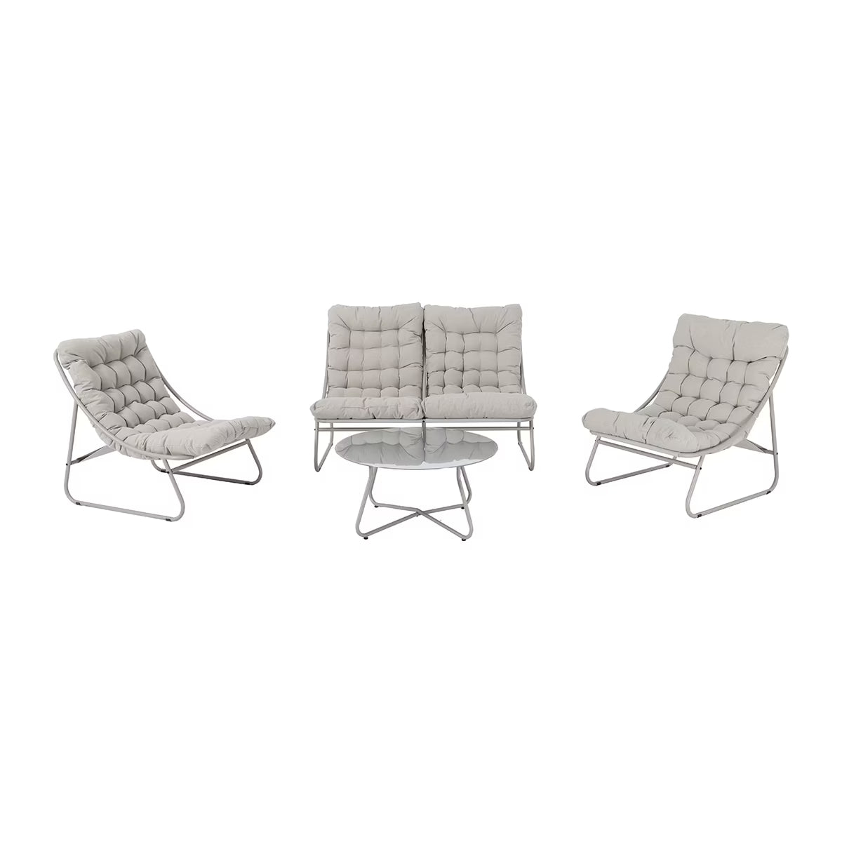 Outdoor Sofa Set (2+1+1+Coffee Table) – Cream