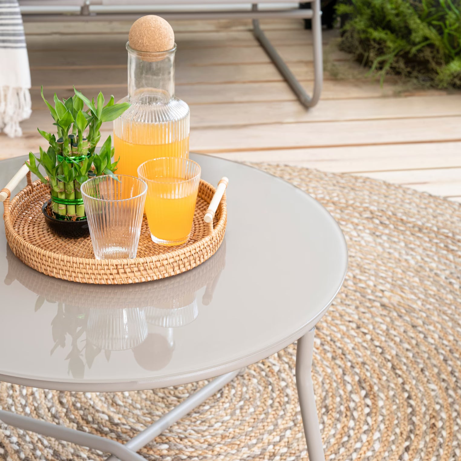 Outdoor Sofa Set (2+1+1+Coffee Table) – Cream