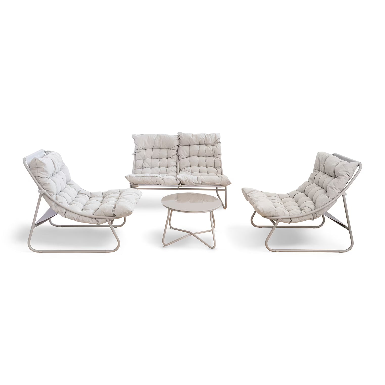 Outdoor Sofa Set (2+1+1+Coffee Table) – Cream