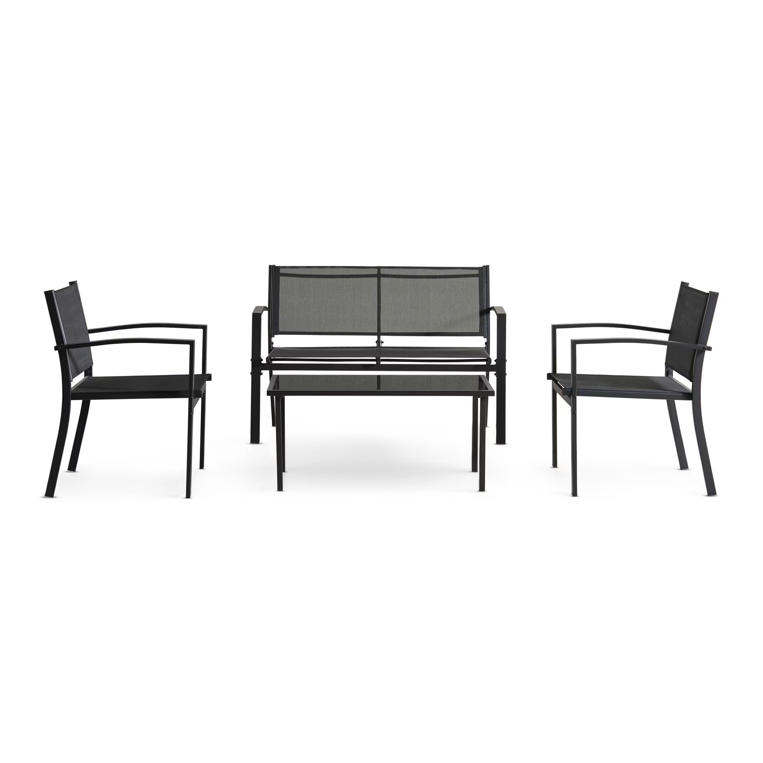 Outdoor Sofa Set (2+1+1+Coffee Table) – Black
