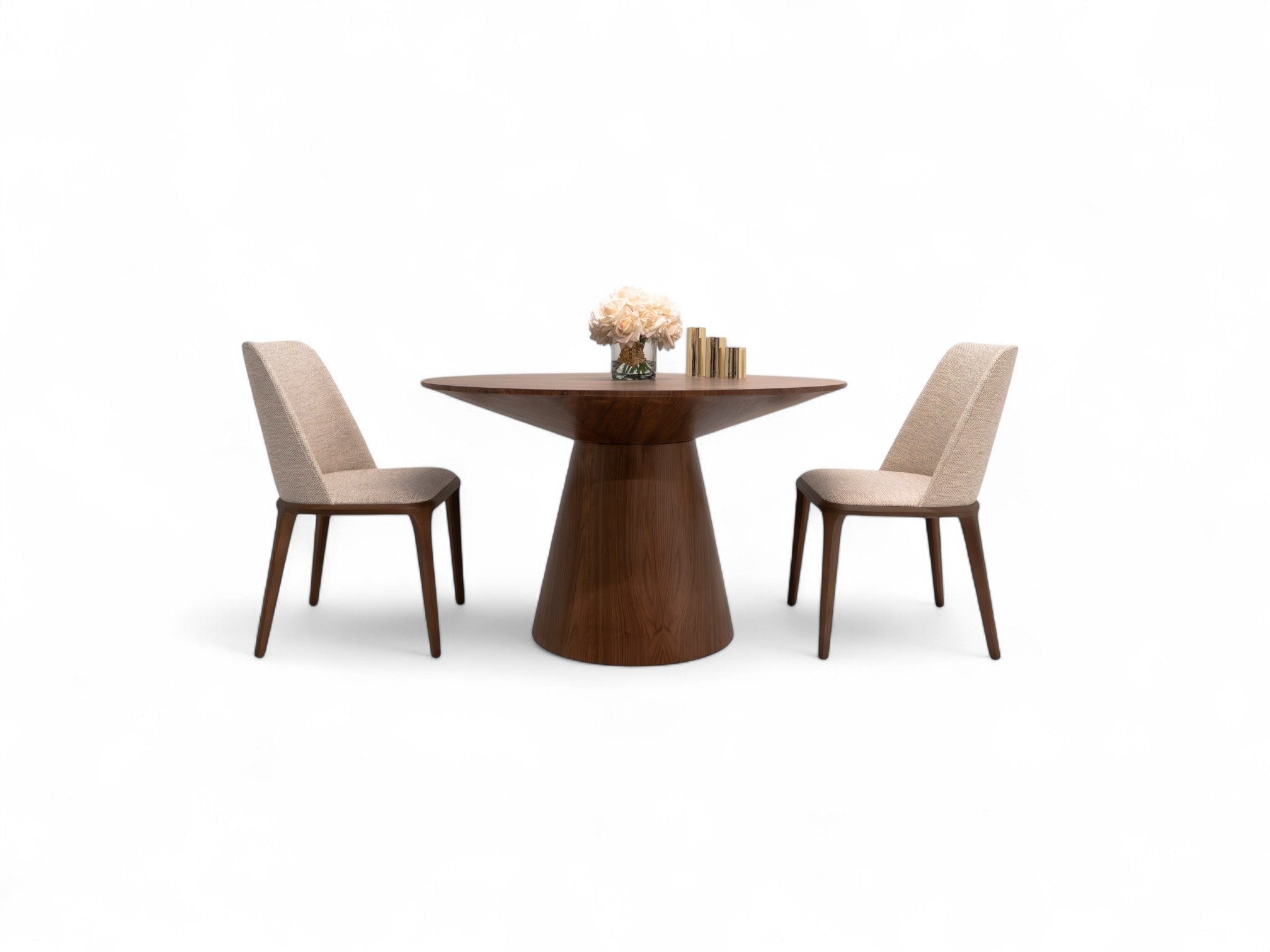 Round Dining Table – Walnut Veneer (120 cm)