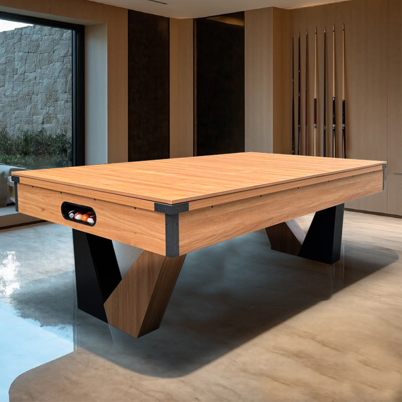 7 ft Pool Table with Wood Finish - Billiards Game Room Table for Adults & Family Billiard Table with Rustic Wood Finish