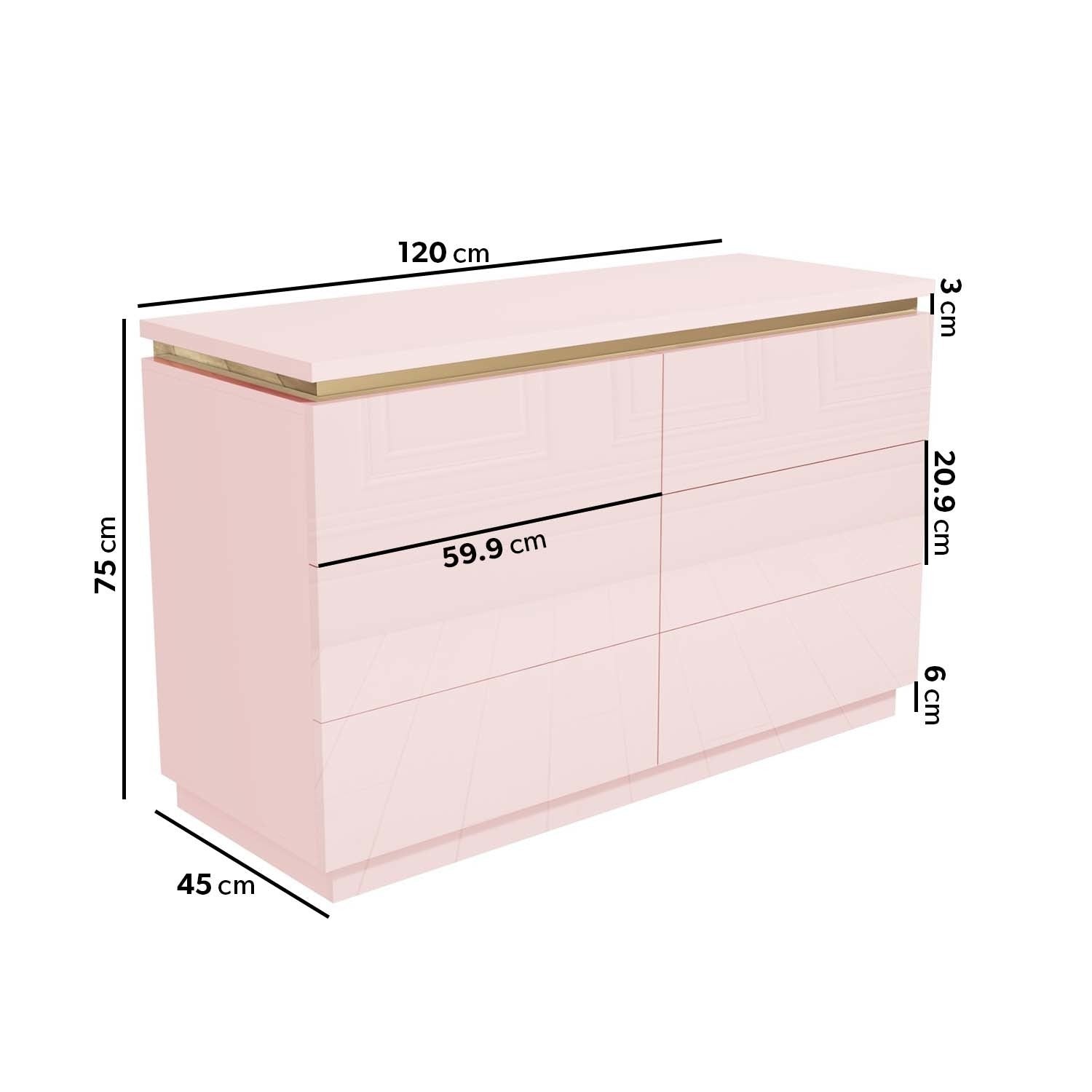 Pink Wide Dressing Table with Mirror-GCC Home Center
