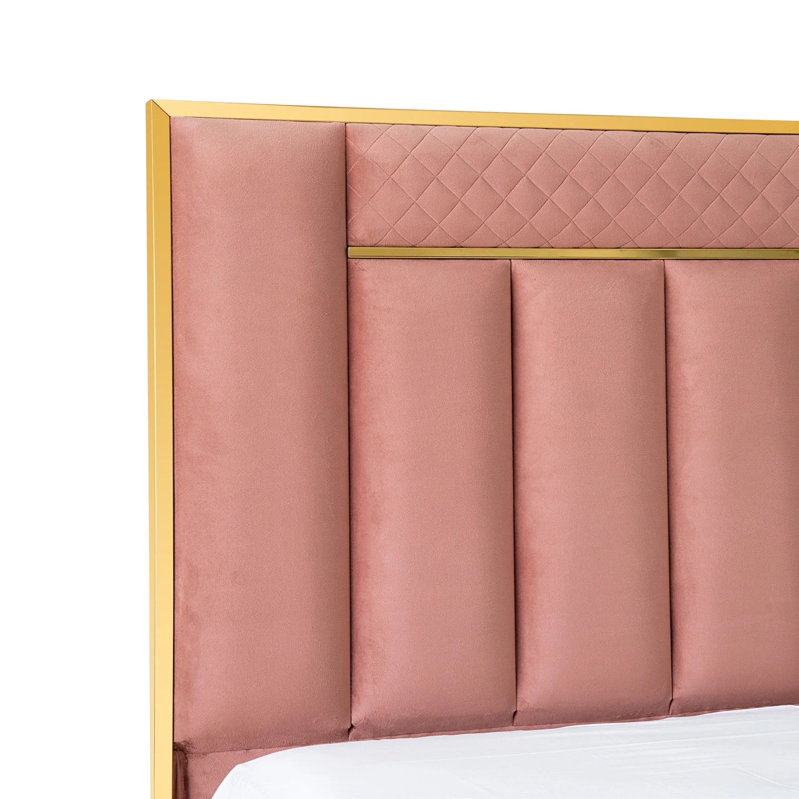 Elegant Bed With Solid Wood Frame