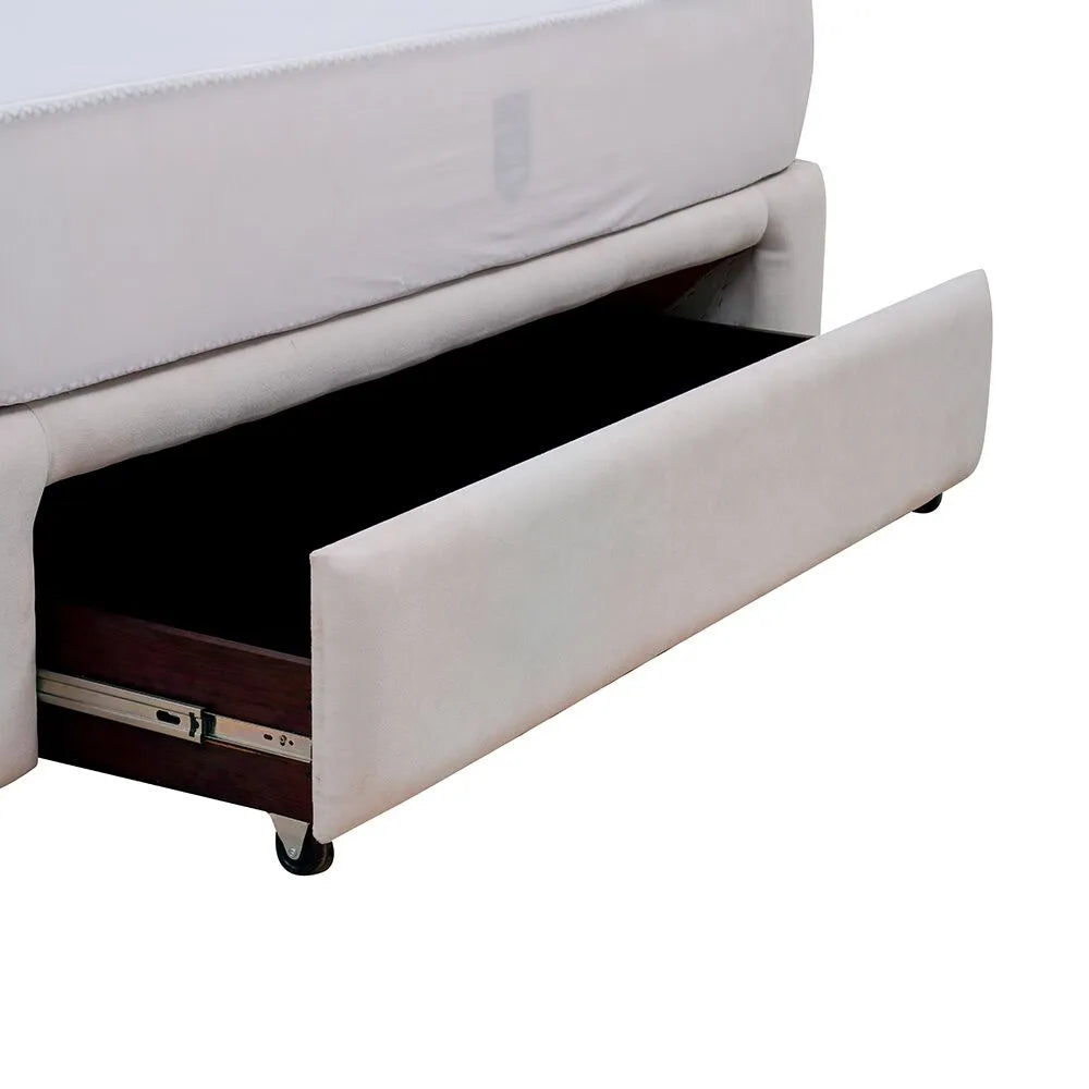 Elegant King Size Bed with Storage, Built-in lamp And Drawer