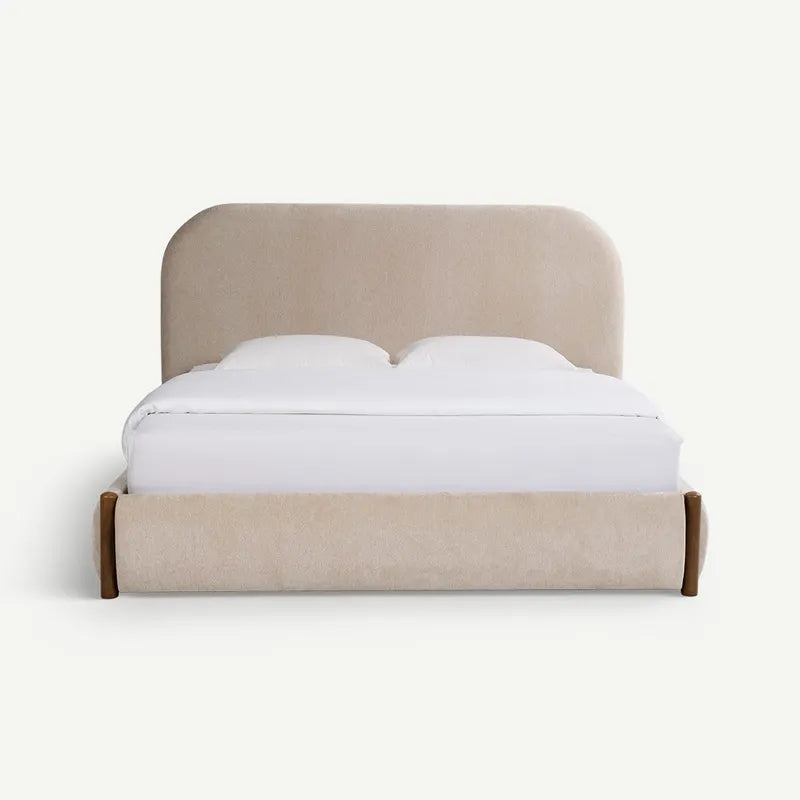 Modern King Bed 180x200cm – Ecru