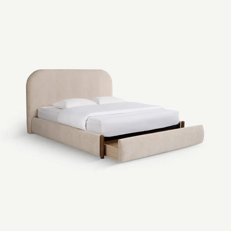 Modern King Bed 180x200cm – Ecru