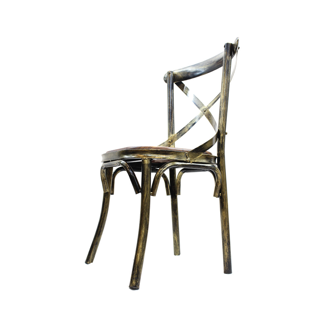 Jilphar Furniture Cross Back Metal Dining Chair JP1043-GCC Home Center