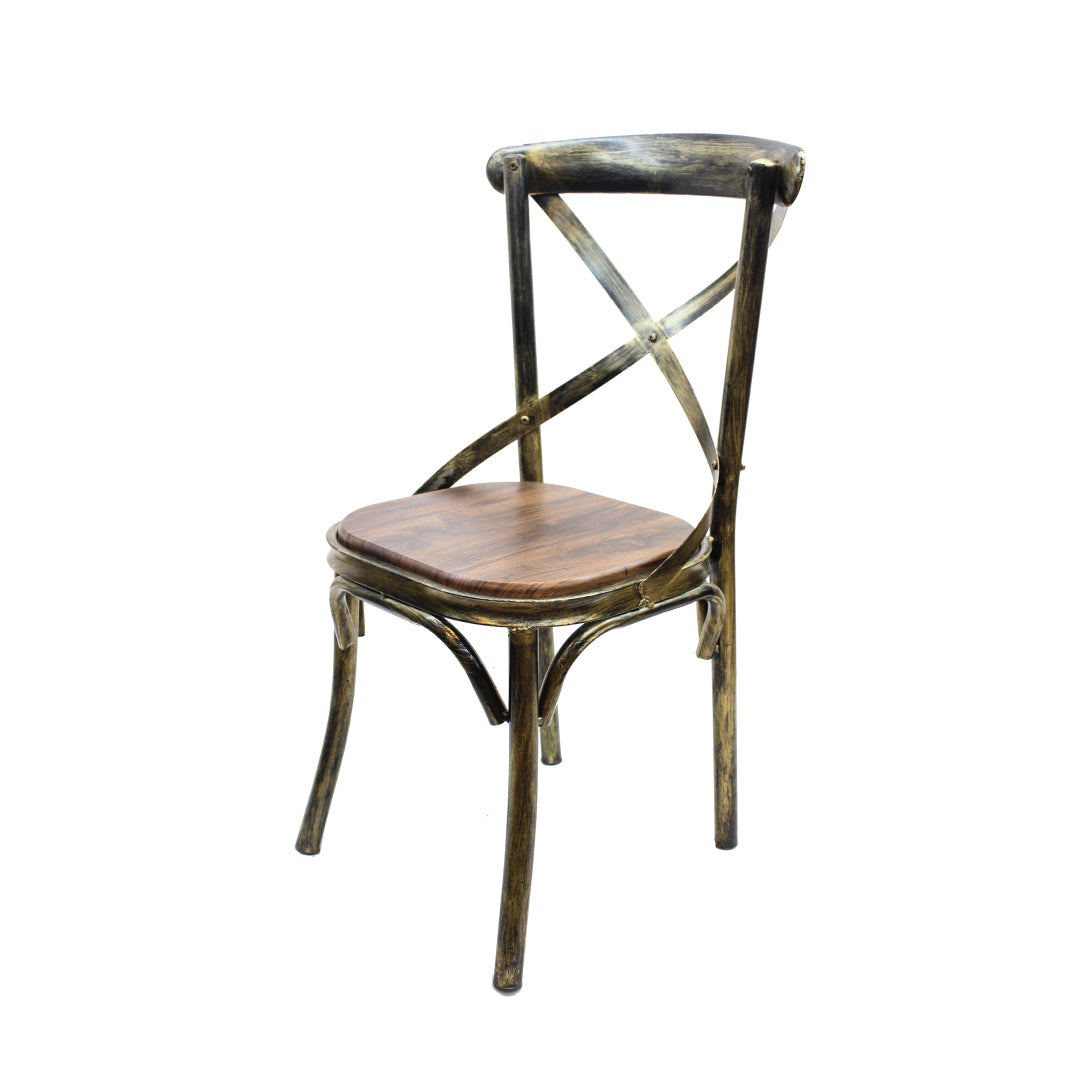 Jilphar Furniture Cross Back Metal Dining Chair JP1043-GCC Home Center