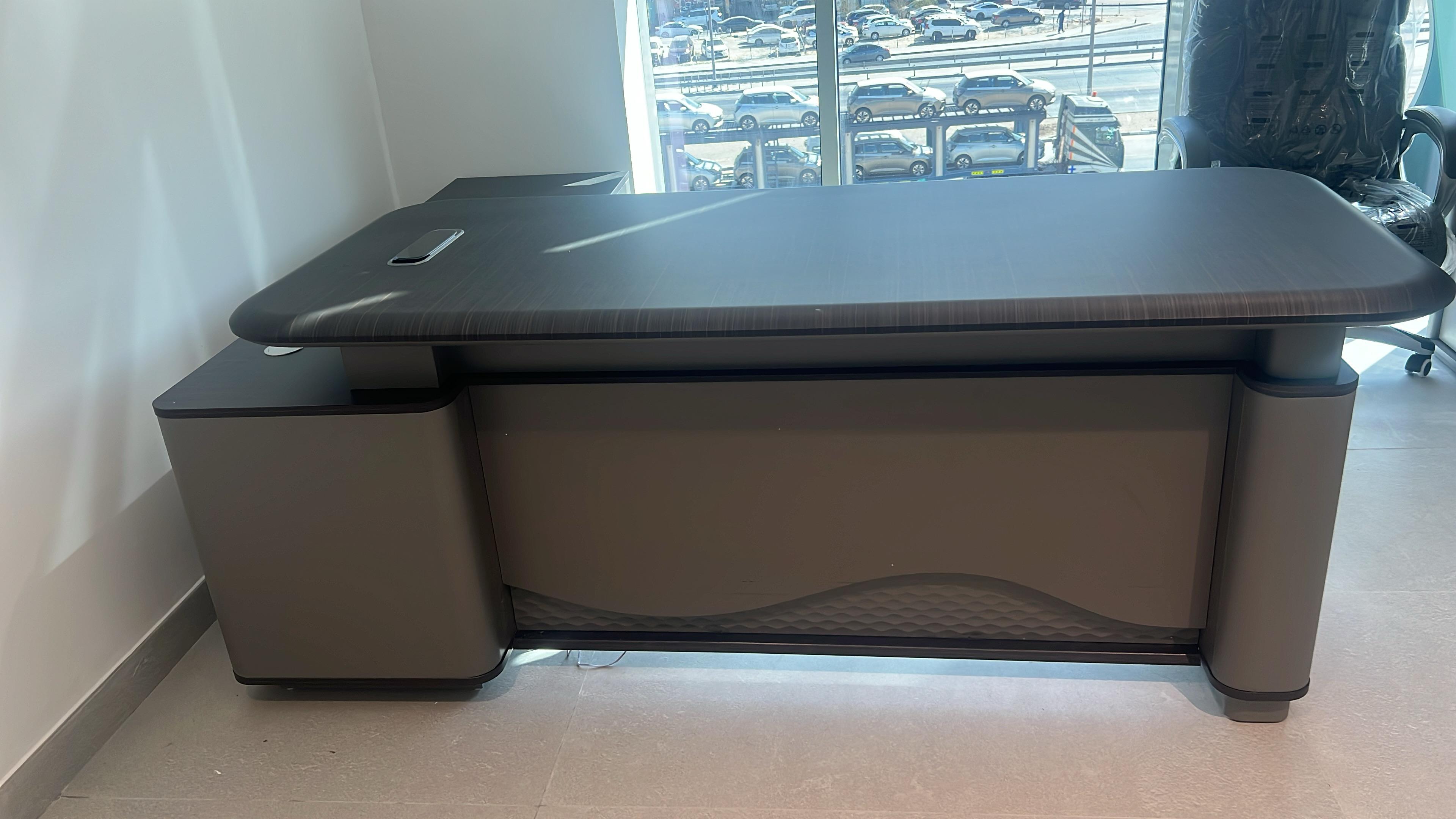 Executive Wooden L shape office Desk Table with 3 Lockable Drawers Attractive Design, Manager Executive Desk Desktop Computer Table